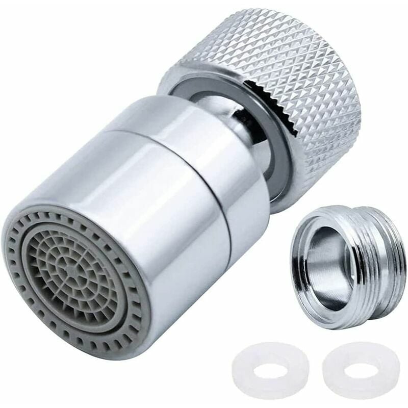 360° Swivel Faucet Aerator Brass 2 Modes Adjustable Kitchen Faucet Filter Bubbler with Nozzle Adapter - for Faucets with M22 External Thread Nozzle