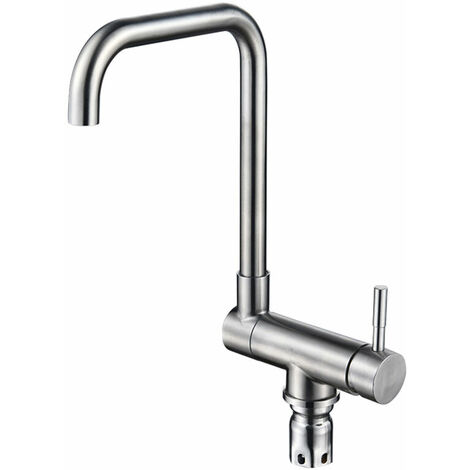 360° Swivel Folding Kitchen Faucet, Kitchen Faucet with Folding Handle Against Window, Hot and Cold Water 304 Stainless Steel Sink Mixer Tap for Kitchen