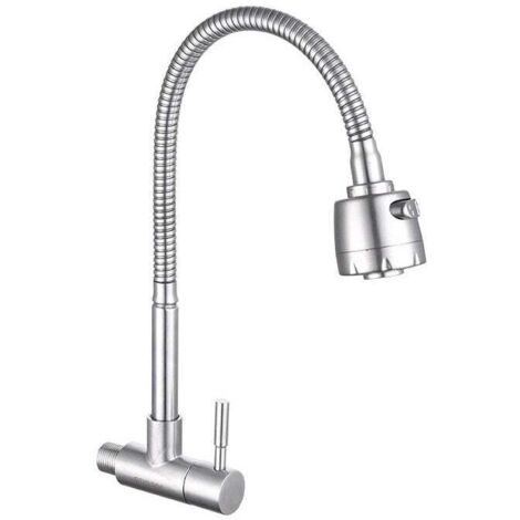 360° Swivel Kitchen Faucet, MUMU Dual Function Wall Mount Kitchen Sink Tap