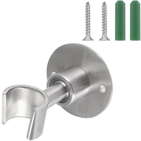 360° verstellbare Duschkopf-Wandhalterung aus Edelstahl 304, G1/2 Duschschlauchhalterung, Wandmontage mit Schrauben, Silber