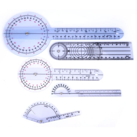360°-Wirbelsäulen-Messwinkel – 5-teiliges Set mit 6/8/10-Zoll-Medizinlinealen