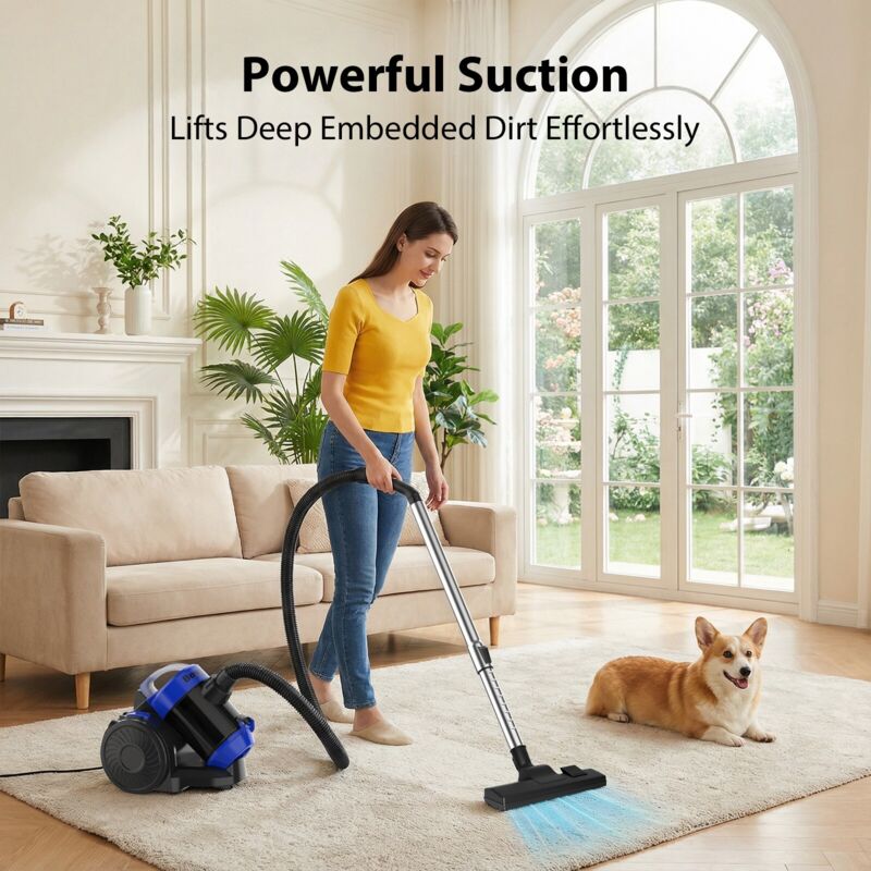 3600w Bagless Home Cylinder Vacuum Cleaner Power Motor, Compact and Lightweight