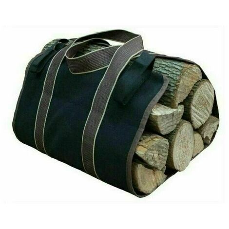 le camping en plein air sac de rangement avec poignées tissu Oxford pour le camping Sac de transport pour bûches de cheminée le barbecue le transport du foin noir grande capacité 