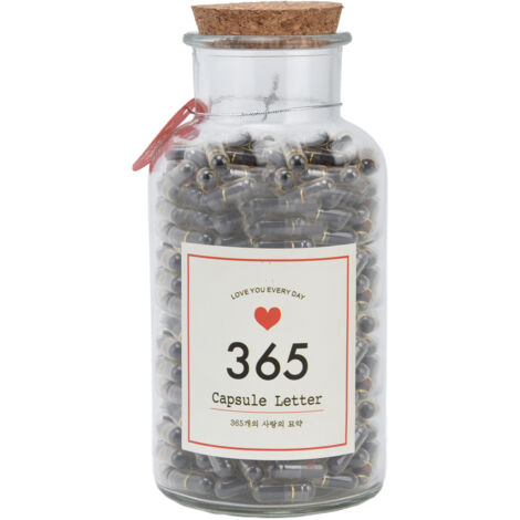 365 Capsules à Message Vides avec Bouteille en Verre - Cadeau Romantique pour Couple