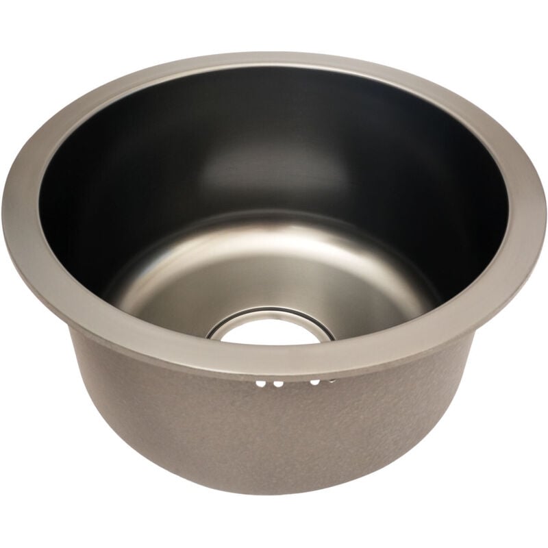 36cm Ø évier de cuisine rond en acier inoxydable évier en acier inoxydable évier encastré évier de cuisine (N'inclut pas le robinet)