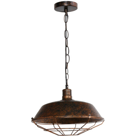 36CM Metal Iron Retro Pendant Lights Vintage Industrial Ceiling Lamp For Bedroom Cafe Bar Rust