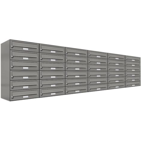 36er Premium Briefkasten Aluminiumgrau RAL Farbe 9007 für Außen Wand Postkasten 6x6