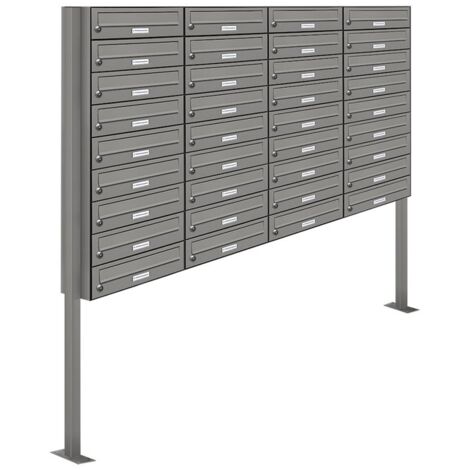 36er Premium Standbriefkasten RAL9007 freistehend Postkasten Ständer 4x9