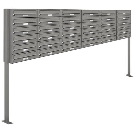 36er Premium Standbriefkasten RAL9007 freistehend Postkasten Ständer 6x6