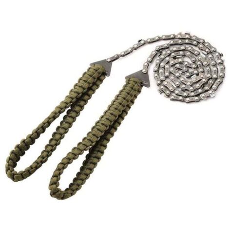 (36inch-16teeth)Portatif Tronçonneuse Scie à Main avec poignées de Corde Parachute Multifonction Trousse en Nylon, Câble Scie pour la Survie Gear, Le Camping, la Chasse.