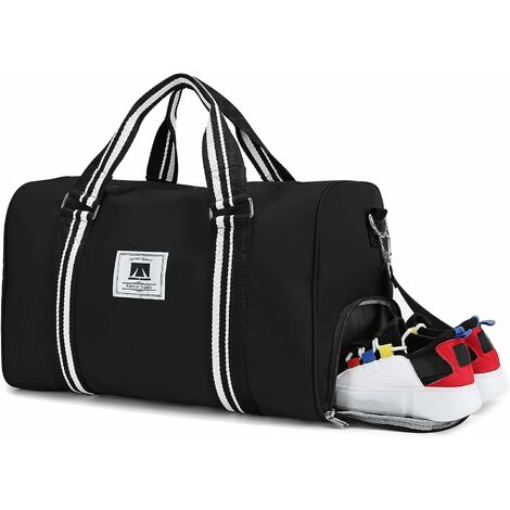 36L Sac de Sport Sac de Voyage Portable Sac Polochon avec Compartiment à Chaussures et Poche Humide Sac Weekend Cabas de Fitness Sac à Week-End pour Homme et Femme