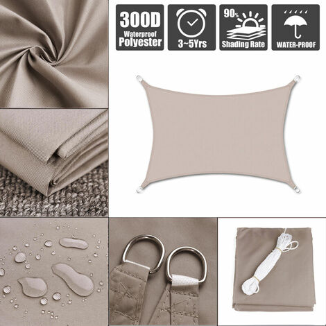 36m 300D Voile d'ombrage Auvent Filet Anti-UV Kahki