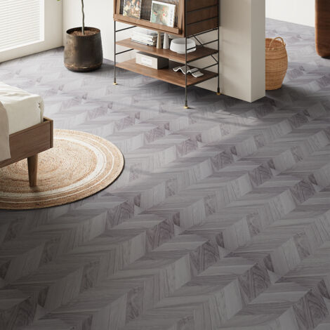 36Pcs Chevron Self-Adhesive PVC Flooring Planks