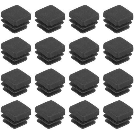 36Pcs Embouts en Plastique Carrés, 0,39" x 0,39" Embouts en Plastique Noirs pour Tubes de 9 mm de Diamètre Intérieur pour Pieds de Meubles, Chaises