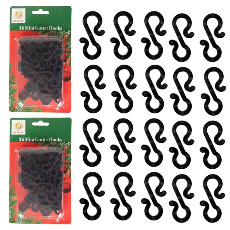 36Pcs Mini Gutter Hooks Black - Compact and Sturdy Design