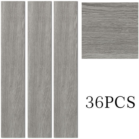 36PCS Rustic Style Wood Plank PVC Laminate Flooring, Grey