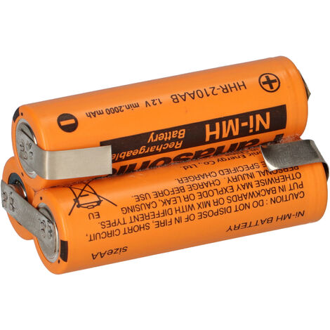 3,6V 2080mAh Akkupack Mignon AA Ni-MH HHR210AA Lötfahne