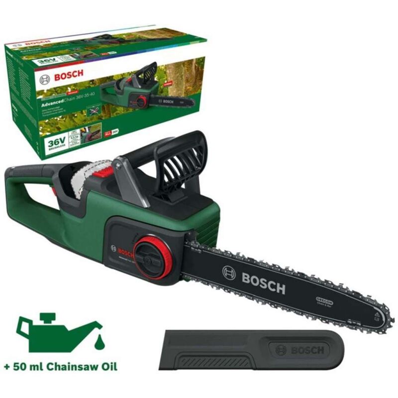 Bosch AdvancedChain Tronçonneuse sans fil 36 V, moteur sans balais, lubrification auto, frein QuickStop, avec batterie - vue 2