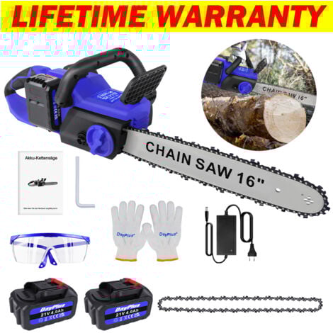 BRIEFNESS 36V Electric Chainsaw Oiler System Wood Cutting Tree Pruning Branches Trimming