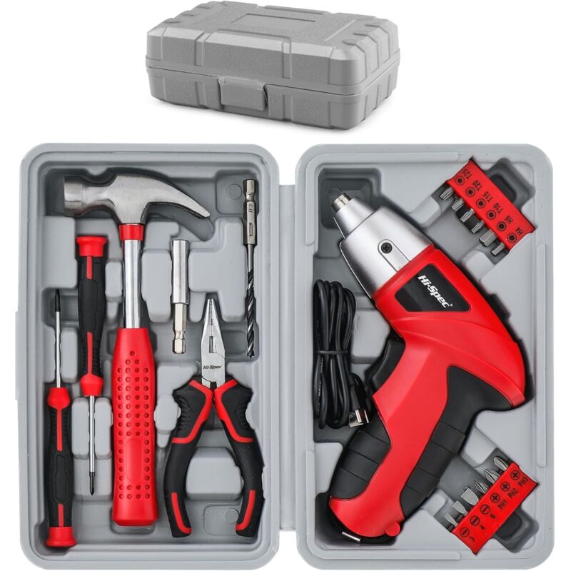 3.6V Pink Electric Screwdriver 20 Pieces - Small USB Electric Screwdriver Set - Battery Powered Screwdriver and Rechargeable with Compact Tool Case