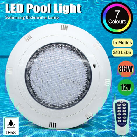 36W AC12V RGB LED Poolbeleuchtung Unterwasser,Unterwasser Led Pool mit Fernbedienung,Poolbeleuchtung Schwimmbad Licht Wasserdicht wasserdichte Light Poolleuchte Swimmende Beleuchtung Lampe(Batterie au