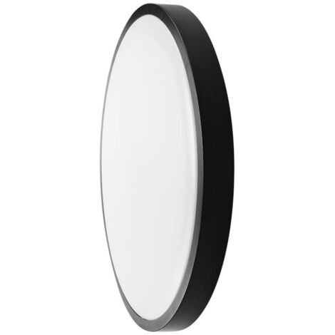 36W LED PLAFONIERA ROTONDA CORNICE NERA  3000K IP44                                                      - Luce CALDA