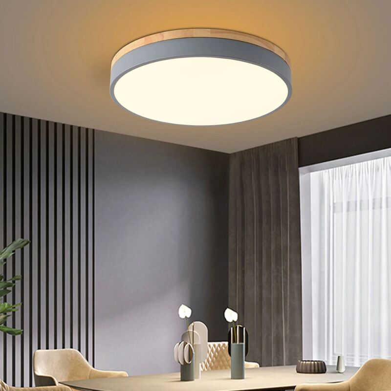 36W Moderne Rond led Bois Plafonnier Cuisine Salon Plafonnier Lustre Dimmable