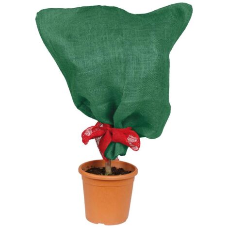 36x Jute-Schutzsack 57x78cm grün Natur Garten Überzug für Sträucher etc.