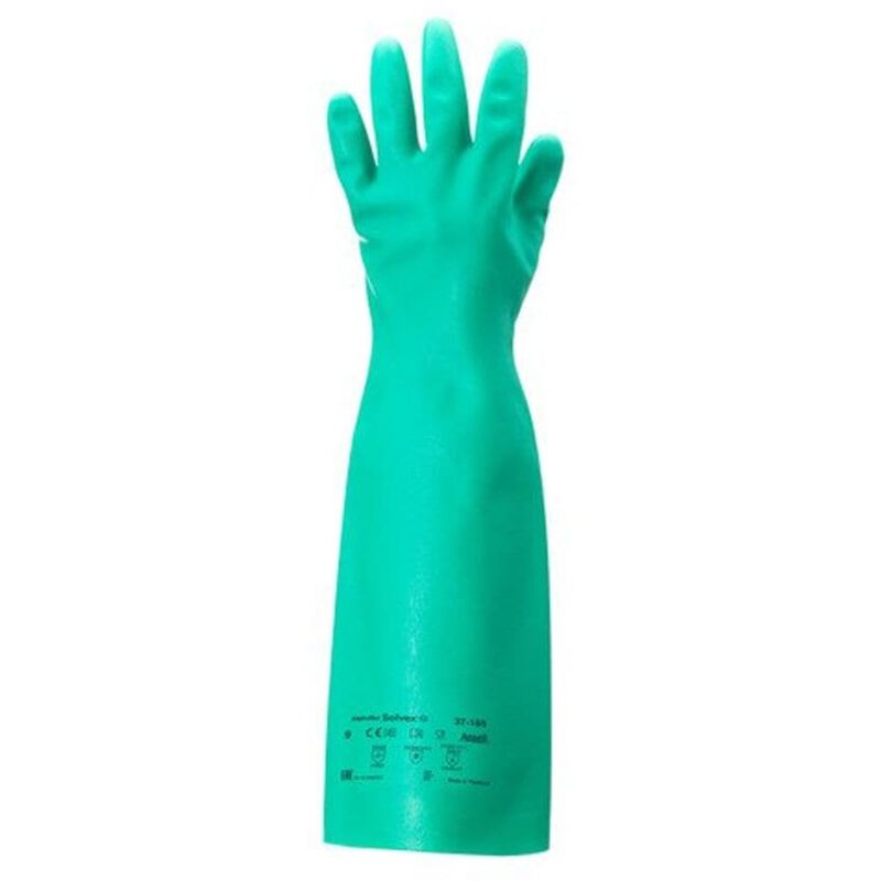 37-185 Solvex Green Nitrile Gloves - Size 9 - Ansell