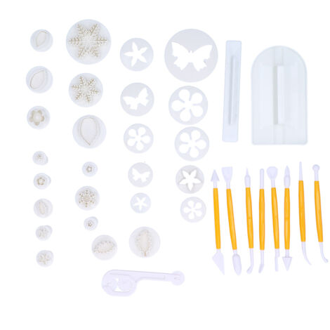 37 pièces Emporte-pièces à Biscuits en Forme de Fleurs pour Gâteau et Pâtisserie - Kit de Décoration