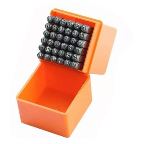 37 pièces ensemble de timbres en acier 26 lettres 9 chiffres 1 symbole 1 forme de coeur Portable en cuir poinçon en métal