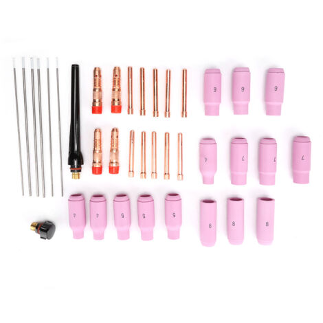37 pièces TIG pièces électrode de tungstène alumine buse pince corps capuchon arrière pour WP17/18/26 Torch37pcs