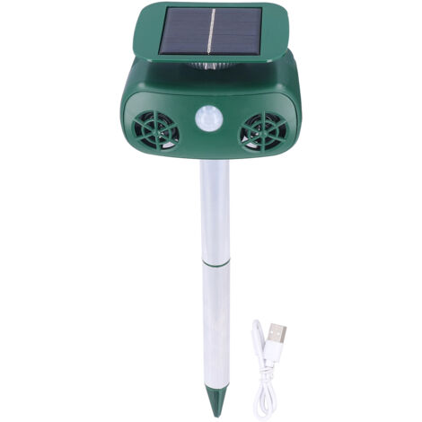 3,7 V 360° Ultraschall-Solar-Haustierabwehrgerät mit Blinklicht, 2200 mAh