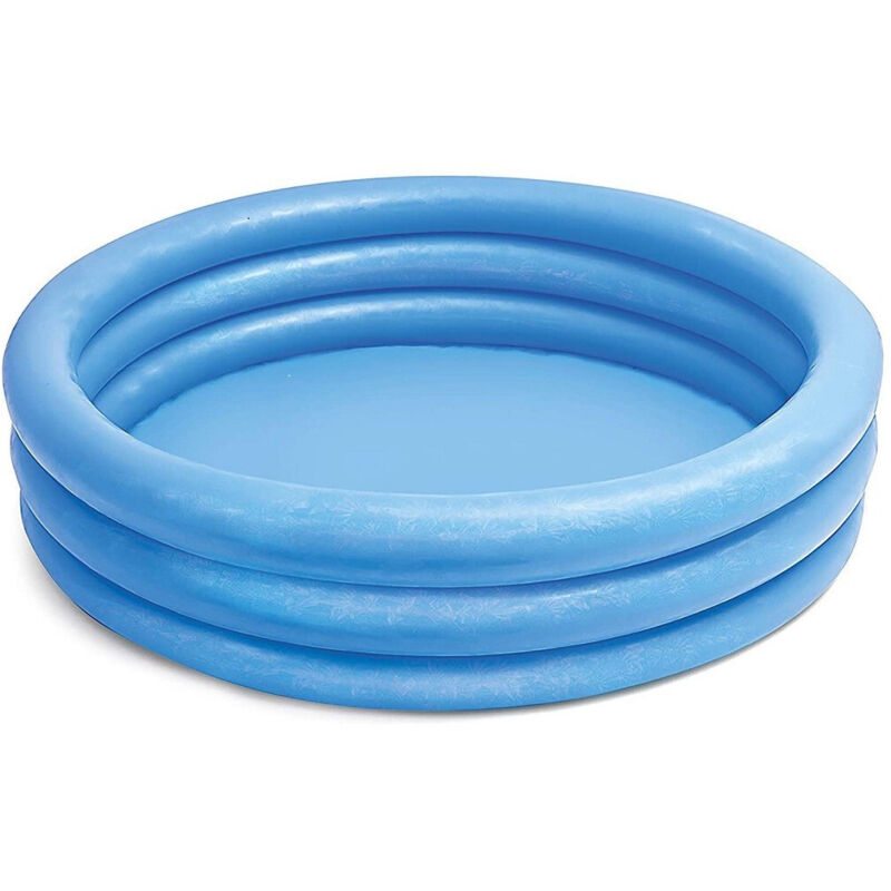 Trade Shop - Piscina Crystal Blu A 3 Anelli Gonfiabili 147 X 33 Cm 330Lt Bambini Estate 58426 -