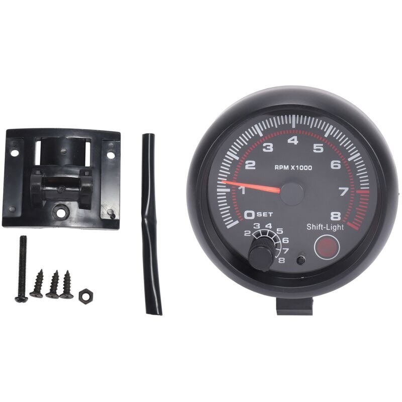 Image of Tlily - 3,75 Zoll 12 v Drehzahlmesser mit weißer LED-Hintergrundbeleuchtung und rotem Schaltlicht