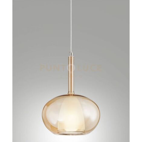 3787-50-125 EDISON VETRO AMBRA D.22CM COMPLETO DI CAVO X KIT LUCI