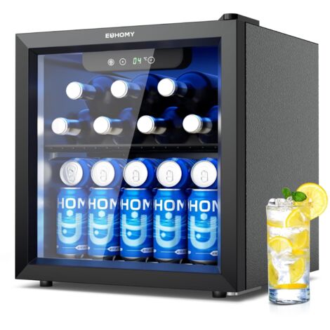 37L Getränkeschrank EUHOMY MINI-BAR LED-Kühlschrank Schwarz