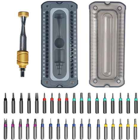 37Pcs Precision Screwdriver Kit, Durable S2 Steel Micro Bits, with Low Gravity Design Magnetic Driver Handle, for Electronics Repair