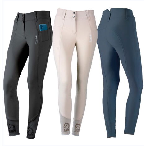 38 IT, blu (09): Pantaloni da equitazione donna modello Salice in tessuto tecnico eco-friendly