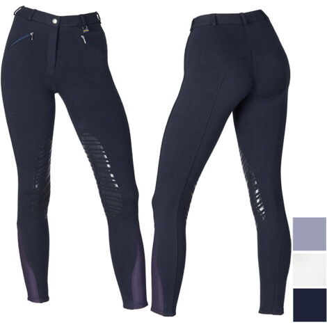 38 IT, Grigio: Pantaloni equitazione Winner per donna  in cotone con grip in silicone