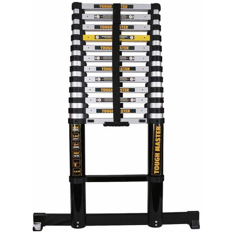 3.8 Metre Telescopic Aluminum Quick Close Extendable Ladder With Non-Slip Rubber Feet