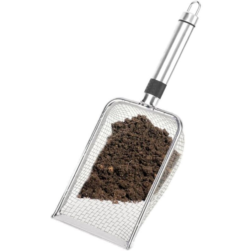 (3,8 mm Mailles) Tamis de Jardin en Acier Inoxydable Tamis Terre avec Poignée Tamis Jardinage en Acier Inoxydable pour Le Jardinage Le Sable et Les