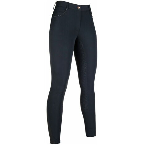 38, Noir et or rose 9178: Pantalon d'équitation pour femme modèle Rosegold Glamour avec adhérence totale