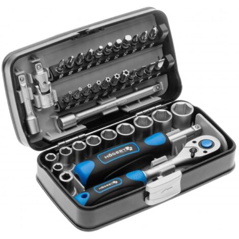 38-Piece Tool Set with Toolbox, Ratchet, Sockets, Bits - Durable DIY Garage Kit for Craftsmen