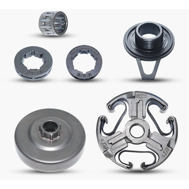 3/8" Tambour d'embrayage Pignon de jante Engrenage à vis sans fin Kit de roulement de cage pour Husqvarna 365 371 372 362 Pièces de tronçonneuse