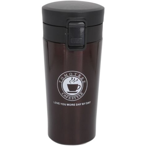 380 ml Edelstahl-Isolierbecher, doppelwandig mit Schnappverschluss, tragbar für Kaffee