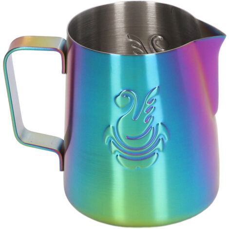 380 ml Edelstahl-Milchkännchen mit Adler-Ausgießer für Milchaufschäumer, Latte-Sahne und Cappuccino – lebensmittelecht