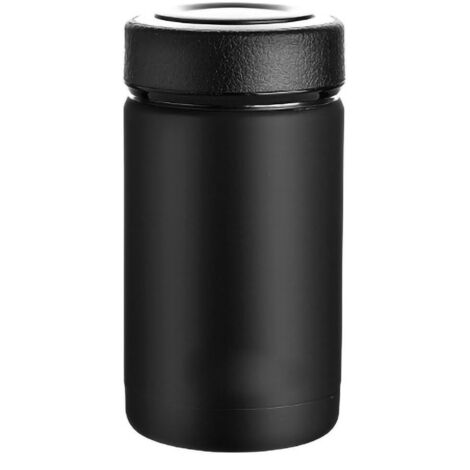 380 ml isolierte Edelstahl-Trinkflasche, ideal für Studenten, Sportler und Camper, elegantes schwarzes Design.