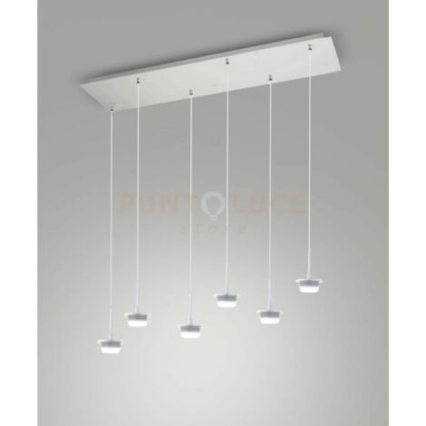 3804-46-102 MONTATURA BIANCA COMPLETA RETTANGOLARE 6 LUCI CCT 2700K - 3000K - 4000K-  42W - 4500 lm DIMMERABILE