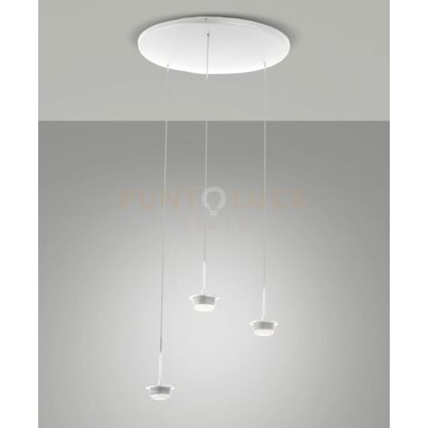 3804-47-102 MONTATURA BIANCA COMPLETA TONDA A LED CCT 2700K - 3000K - 4000K- - 21W - 2550 lm 3 LUCI DIMMERABILE